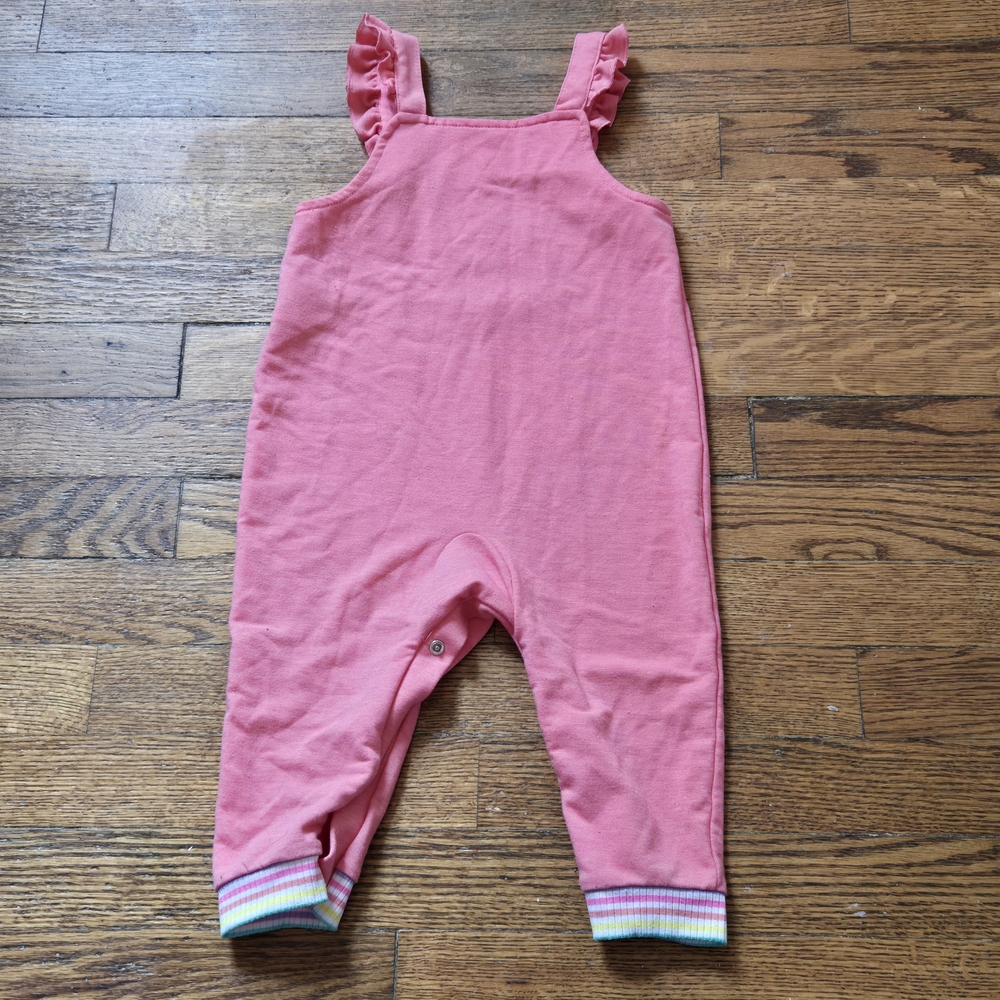 Disney Pink Ruffled Overalls with Character Design - Picture 2 of 4